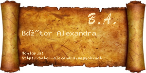 Bátor Alexandra névjegykártya
