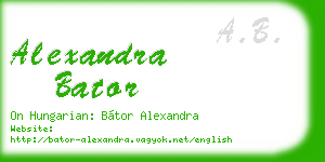 alexandra bator business card